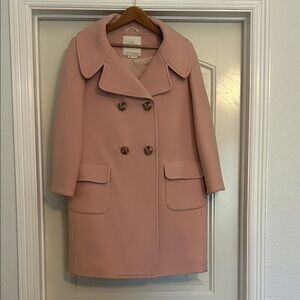 Kate Spade - Pink Double-breasted 100% Wool Coat - Size M